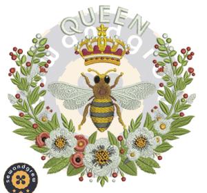 Queen Bee Embroidery Design