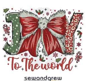Joy to the world Embroidery Design