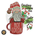 HOT COCOA GNOME EMBROIDERY DESIGN